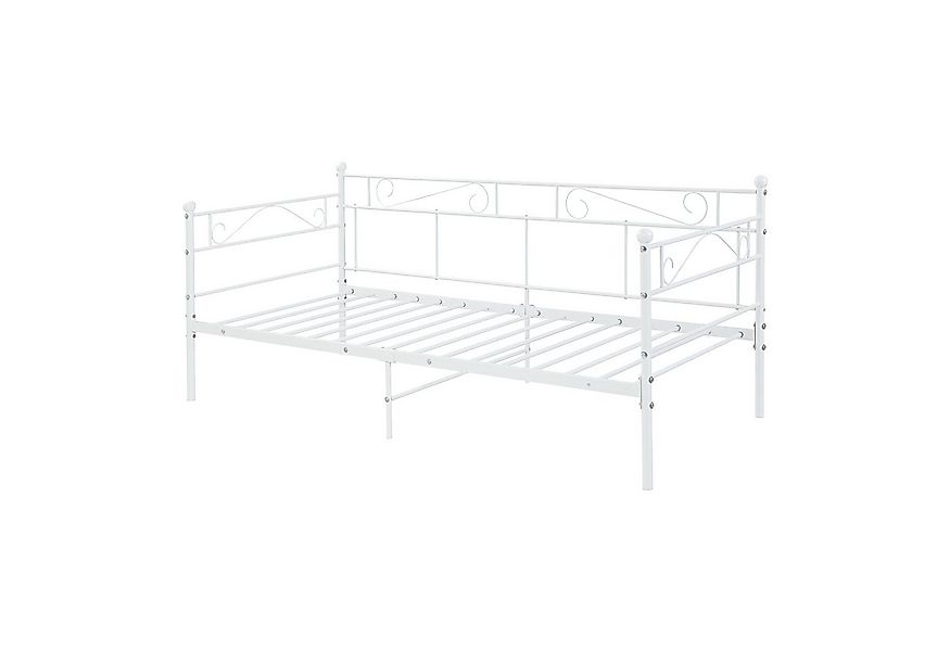 en.casa Metallbett, »Trerunta« Bettgestell 180 x 200 cm Stahl Weiß günstig online kaufen