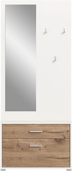 Home affaire Kompaktgarderobe "Morrea, Höhe 190 cm, 1 Schubkästen, 6 Haken, günstig online kaufen