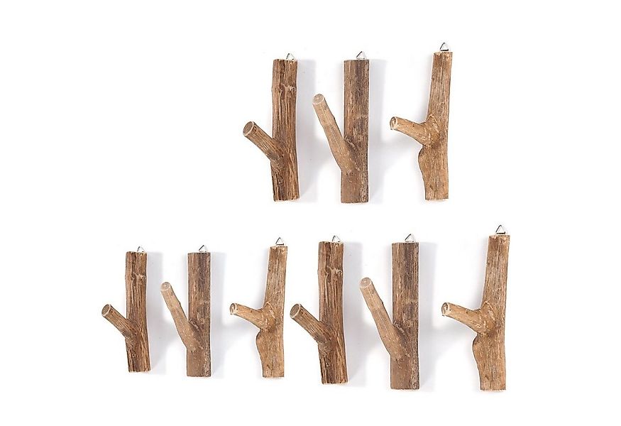 DESIGN DELIGHTS Wandgarderobe Garderobenhaken 9er Set LIMB, Holz massivholz günstig online kaufen