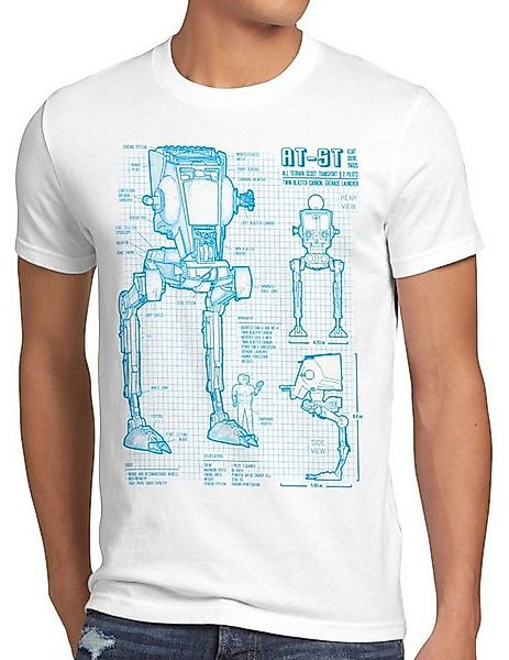 style3 T-Shirt AT-ST Blaupause walker star krieg wars imperium der sterne v günstig online kaufen
