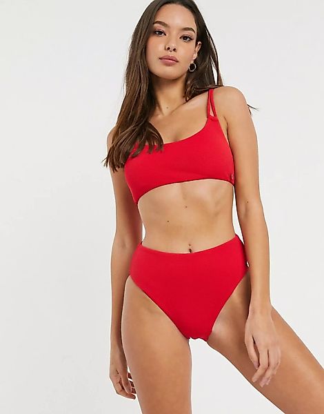 Whistles – Strukturierte Bikinihose in Rot günstig online kaufen
