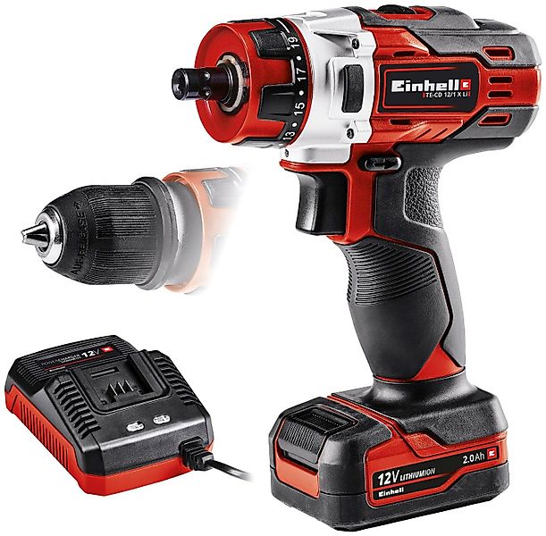Einhell Akku-Bohrschrauber TE-CD 12/1 X-Li, max. 1400 U/min, inklusive Akku günstig online kaufen