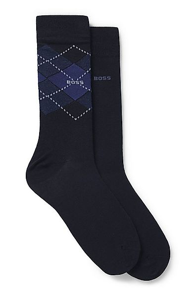 BOSS Socken 2P RS Argyle CC (Packung, 2-Paar, 2er Pack) mit BOSS Schriftzug günstig online kaufen