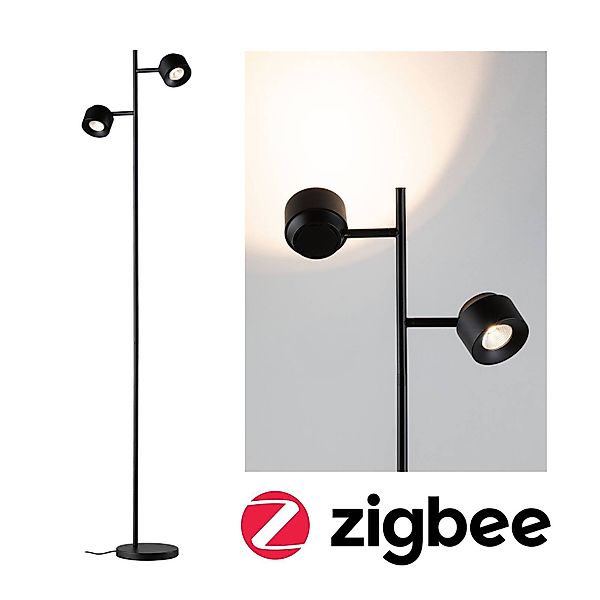 Paulmann Stehlampe »Puric Pane«, 2 flammig, LED, dimmbar, Schwarz/Grau, Met günstig online kaufen