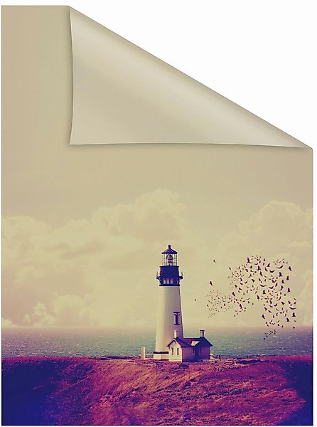 LICHTBLICK ORIGINAL Fensterfolie "Leuchtturm" 1 blickdicht strukturiert Kle günstig online kaufen