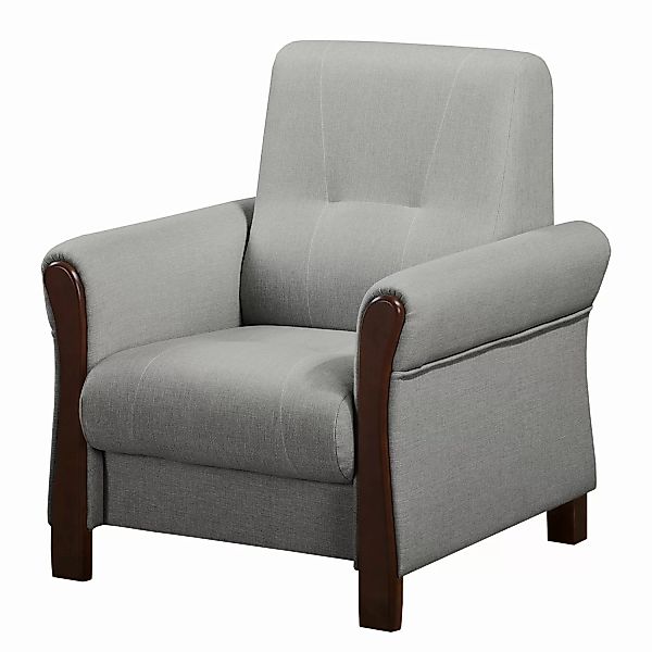 home24 Modoform Sessel Outwell Platin Strukturstoff 80x100x85 cm (BxHxT) günstig online kaufen