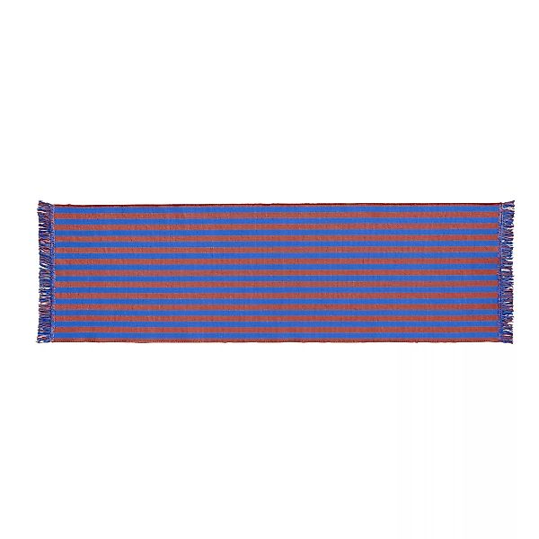 HAY - Stripes and Stripes Teppich/Läufer 200x60cm - kakao himmel/LxB 200x60 günstig online kaufen