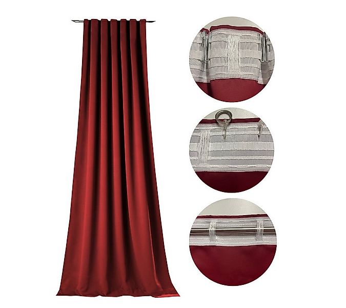 novumfix Verdunkelungsvorhang Sunout/bordeaux-rot KombiBand XXL bis 350 cm günstig online kaufen