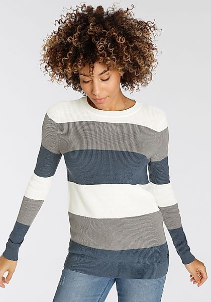 H.I.S Strickpullover in Streifenoptik mit Rundhalsausschnitt günstig online kaufen