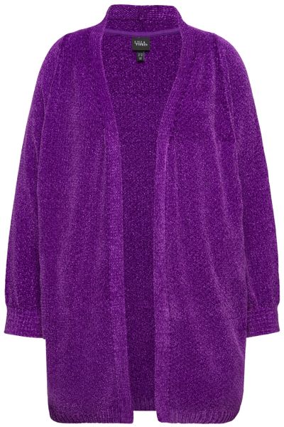 Ulla Popken Strickjacke Chenille-Strickjacke Oversized V-Ausschnitt günstig online kaufen