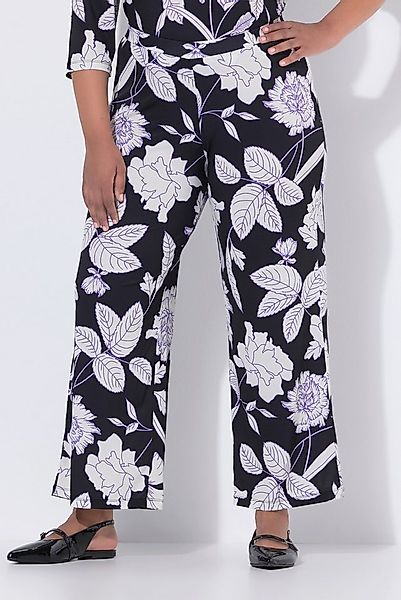 Ulla Popken Funktionshose Jerseyhose bedruckt weites Bein Elastikbund günstig online kaufen