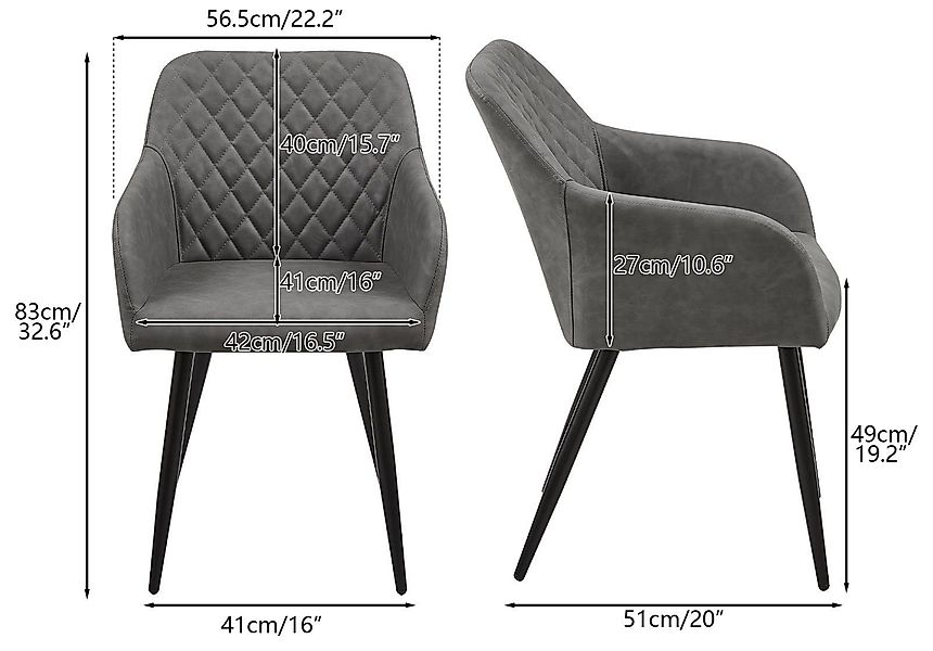 Ofcasa Esszimmerstuhl Küchenstühle (2er Set), Kunstlederstühle, günstig online kaufen