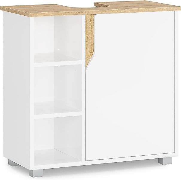 MSMASK Waschbeckenunterschrank Badezimmerschrank mit 3 offene Fächer & Höhe günstig online kaufen