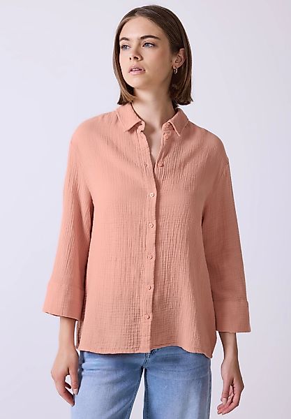STREET ONE STUDIO Hemdbluse, aus reiner Baumwolle günstig online kaufen