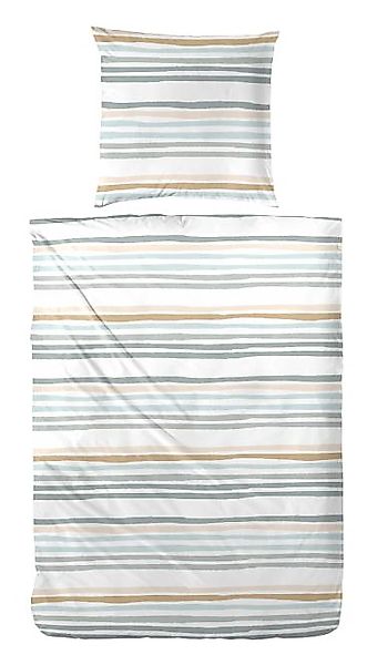 PERKAL-Bettwäsche Deckenbezug ca. 135x200 cm Kissenbezug ca. 80x80 cm Linie günstig online kaufen