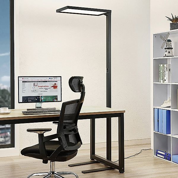 Arcchio Nelus Büro-LED-Stehlampe, Sensor schwarz günstig online kaufen