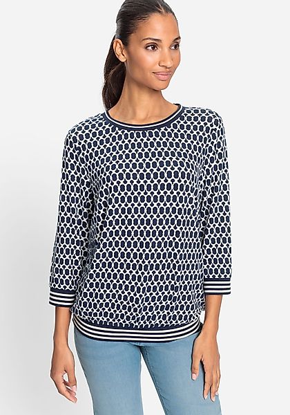 Olsen Rundhalsshirt (1-tlg) Mit gestreiftem Gummizug günstig online kaufen
