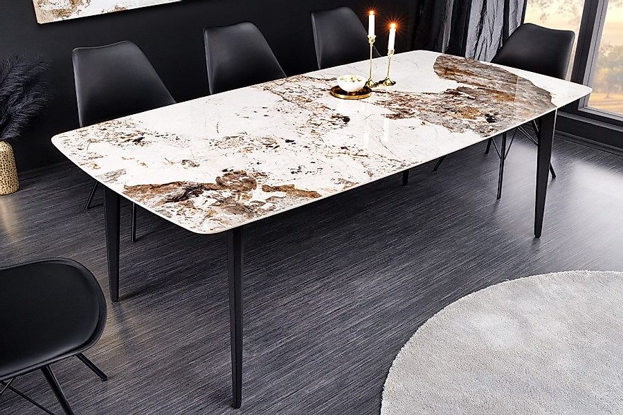 riess-ambiente Esstisch MILANO 160cm weiß-braun / günstig online kaufen