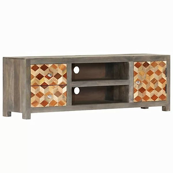 furnicato TV-Schrank Grau 120x30x40 cm Massivholz Mango (1-St) günstig online kaufen