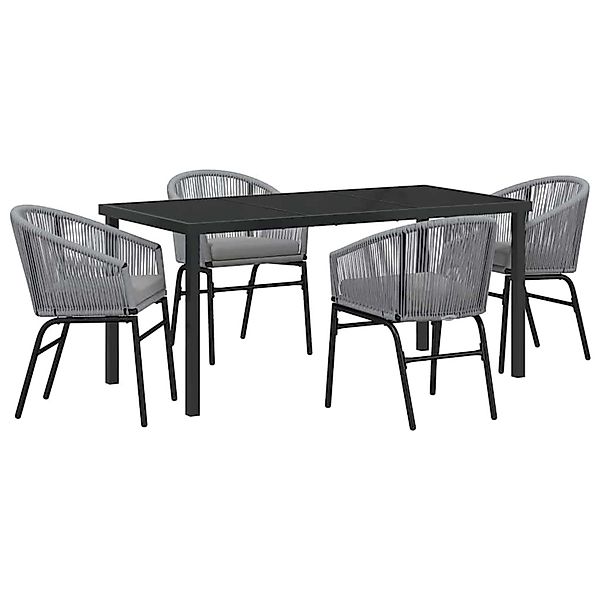 vidaXL Garten Essgruppe 5-Tlg Grau Poly Rattan 3379362 günstig online kaufen