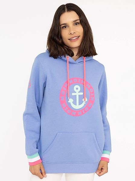 Zwillingsherz Hoodie, Langarm, Kapuze, Neon-Details, Kordelzug, Frontprint, günstig online kaufen