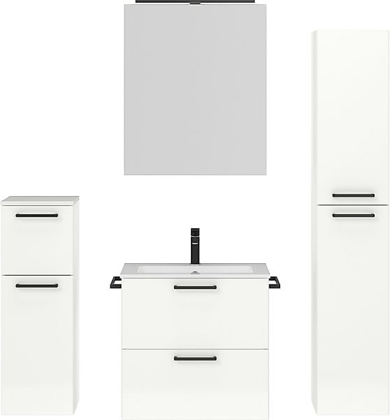 nobilia® Badmöbel-Set Tolvina, (4-St., vormontiert, mit günstig online kaufen