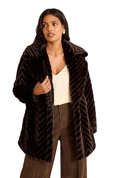 Love & Roses Fellimitatmantel Love & Roses Kunstfellmantel mit Chevronmuste günstig online kaufen
