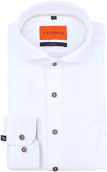 Suitable Herringbone Hemd Weiß - Größe 39 günstig online kaufen