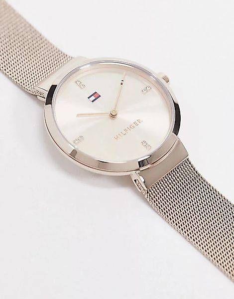 Tommy Hilfiger – Sunray 1782218 – Armbanduhr mit Netzstoff in Roségold-Rosa günstig online kaufen