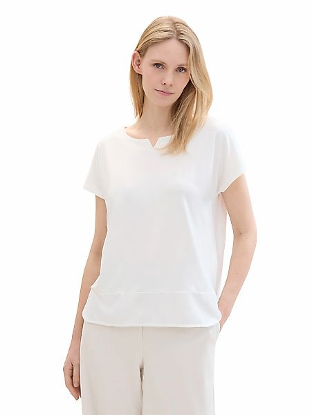 TOM TAILOR T-Shirt, mit geschlitztem Rundhalsaussschnitt günstig online kaufen