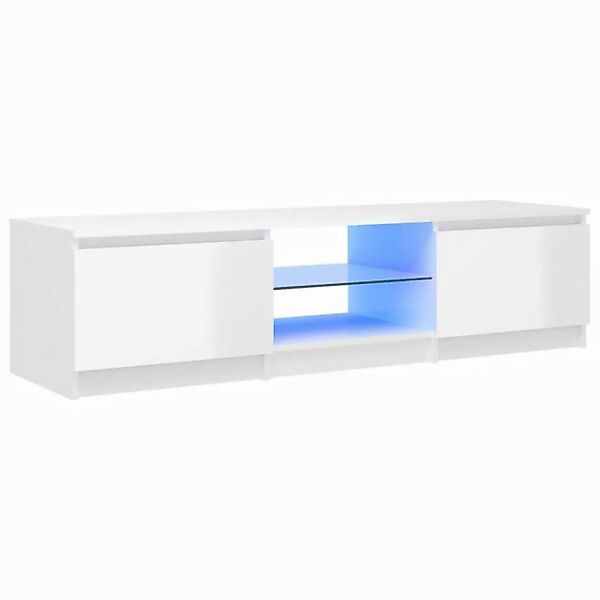 vidaXL TV-Schrank TV-Schrank mit LED Leuchten Hochglanz-Weiß 140x40x35,5 cm günstig online kaufen