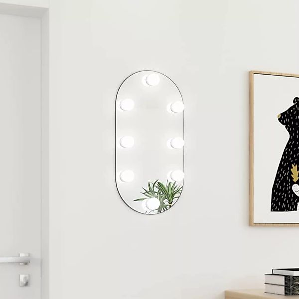 Vidaxl Spiegel Mit Led-leuchten 60x30 Cm Glas Oval günstig online kaufen