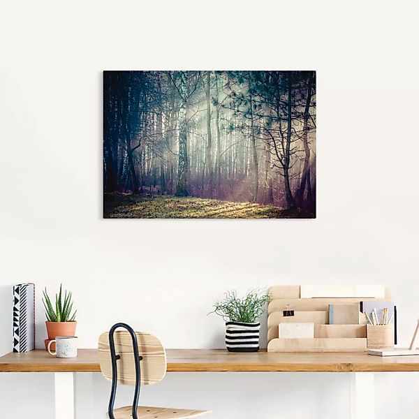 Artland Wandbild "Sonnenstrahlen im Wald", Waldbilder, (1 St.), als Alubild günstig online kaufen