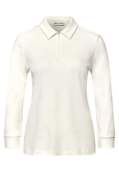 STREET ONE Langarmshirt LTD QR basic polo shirt w.zipp günstig online kaufen