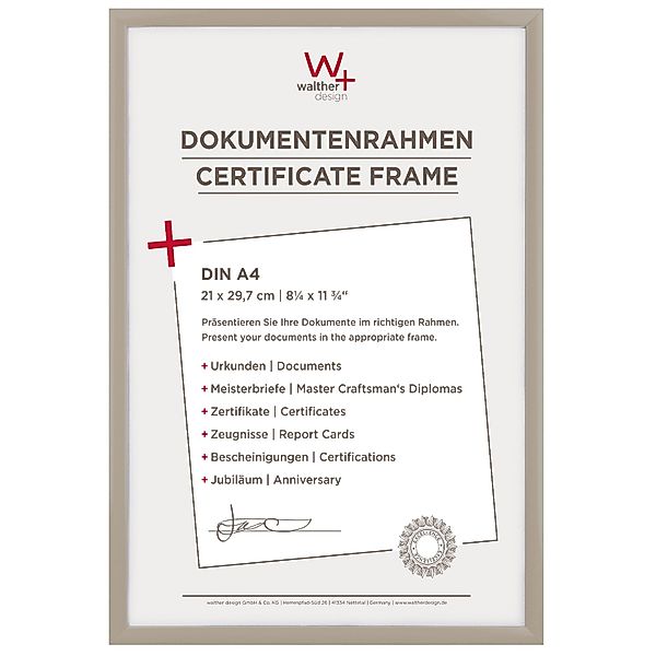 walther design New Lifestyle Kunststoff Bilderrahmen 21x29,7 cm Grau KV130T günstig online kaufen