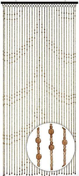 Kobolo Türvorhang Holzperlenvorhang Samara 90x200 (1 St), Ösen, transparent günstig online kaufen