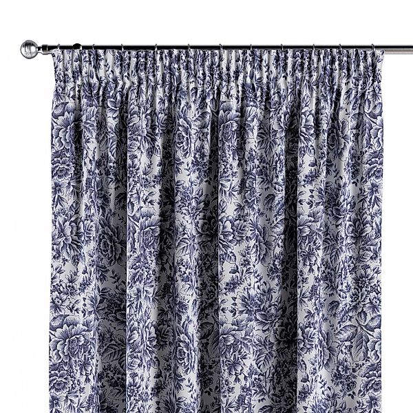 Vorhang mit Kräuselband, weiß-blau, Arte (144-04) günstig online kaufen