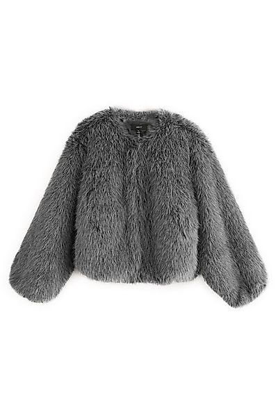 Next Fellimitatjacke Kragenloser Kunstfellmantel, Kurzgröße (1-St) günstig online kaufen