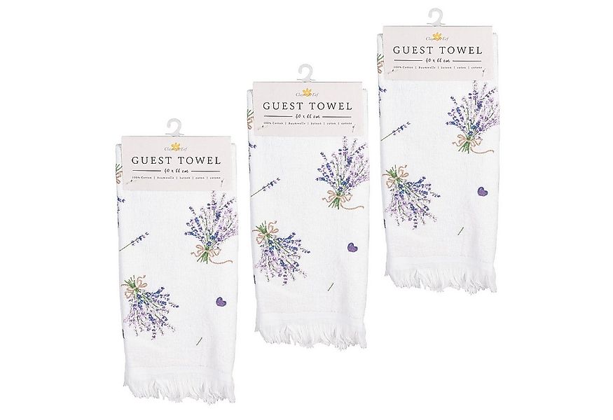 Clayre & Eef Geschirrtuch Lavender Garden, (Set, 3-tlg., 3-teilig), Frottee günstig online kaufen