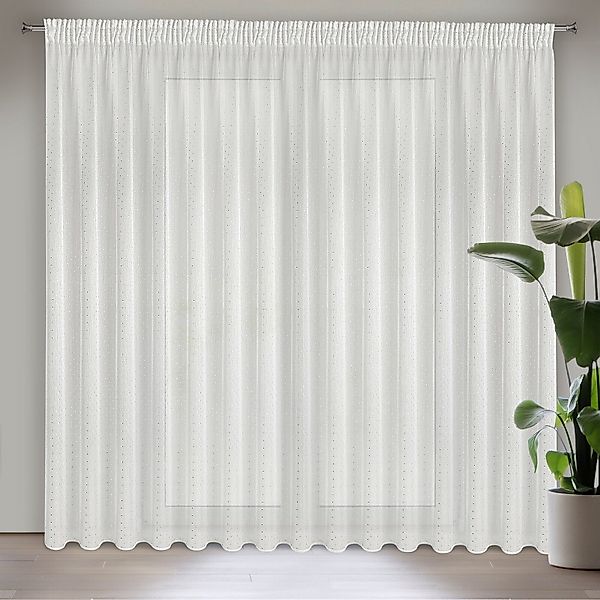 Eurofirany Gardine 400x250 cm Durchsichtig Weiß günstig online kaufen