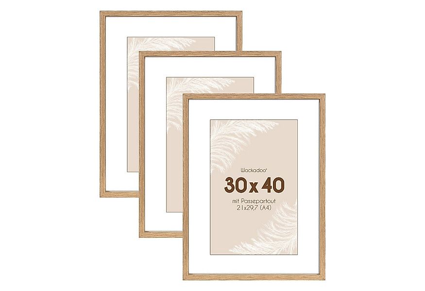 Wackadoo Living Bilderrahmen Serie Nordic MDF Holz mit Glasscheibe und Pass günstig online kaufen