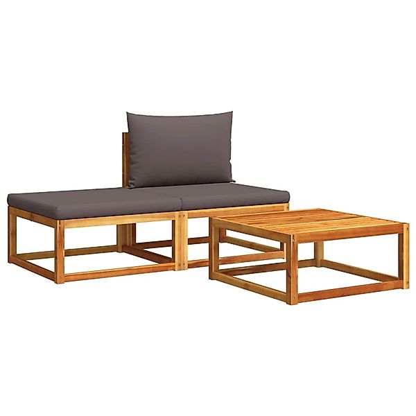 vidaXL 3-tlg. Garten-Sofagarnitur mit Kissen Massivholz Akazie günstig online kaufen