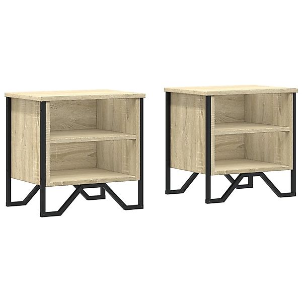 vidaXL Nachttische 2 Stk, Sonoma Eiche 40x30x40 cm Holzwerkstoff 848497 günstig online kaufen