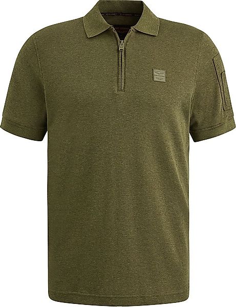 PME Legend Half-Zip Poloshirt Interlock Olivgrün - Größe L günstig online kaufen