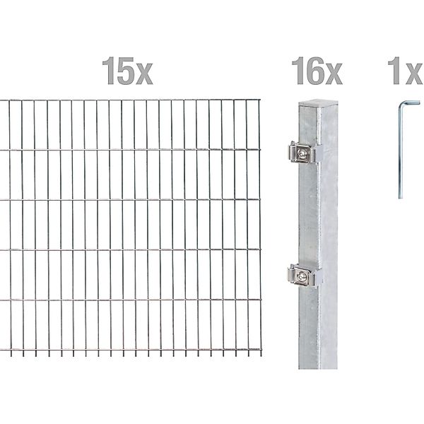 Alberts Doppelstabmattenzaun Grundset, (Set), Höhe: 80-160 günstig online kaufen