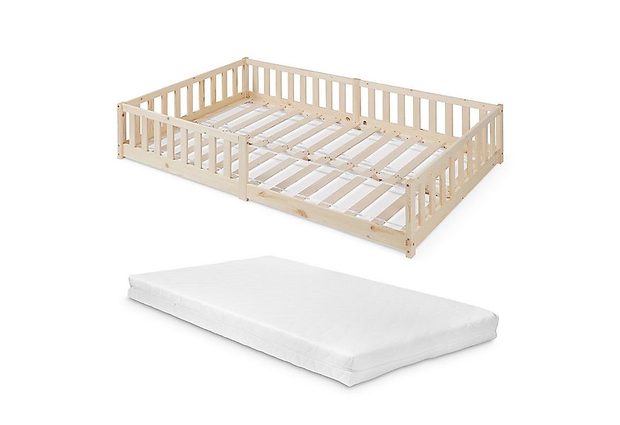 en.casa Kinderbett, »Tanna« mit Matratze 120 x 200 cm Montessori Kiefernhol günstig online kaufen