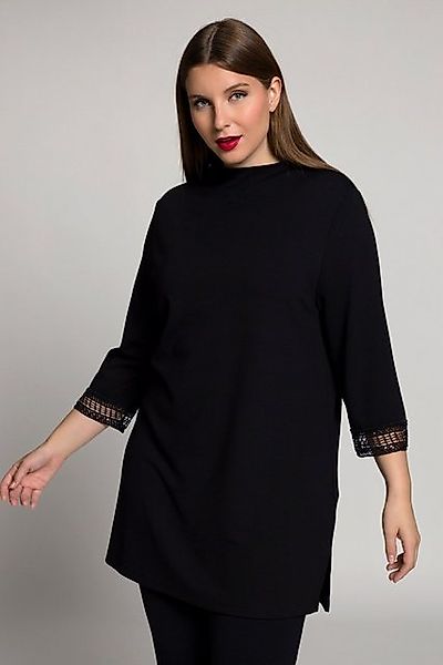 Ulla Popken Sweatshirt Sweatshirt Punto-di-Roma Stehkragen 3/4-Arm günstig online kaufen