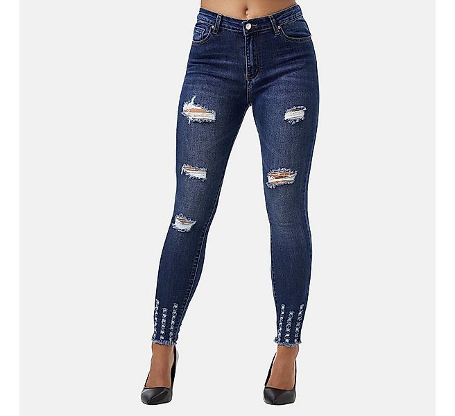 Elara Slim-fit-Jeans Highwaist Destroyed Jeans (1-tlg) günstig online kaufen