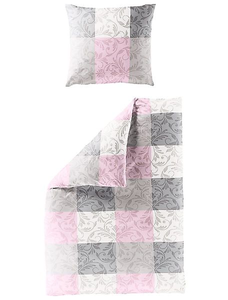 JACK Bettwäsche 135x200cm Quadrat Blumen Rosa günstig online kaufen