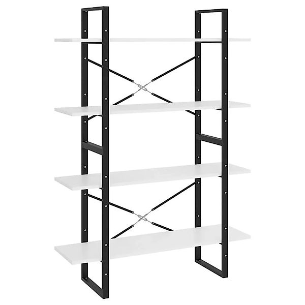 vidaXL Bücherregal 4 Fächer Weiß 100x30x140 cm Holzwerkstoff 806477 günstig online kaufen